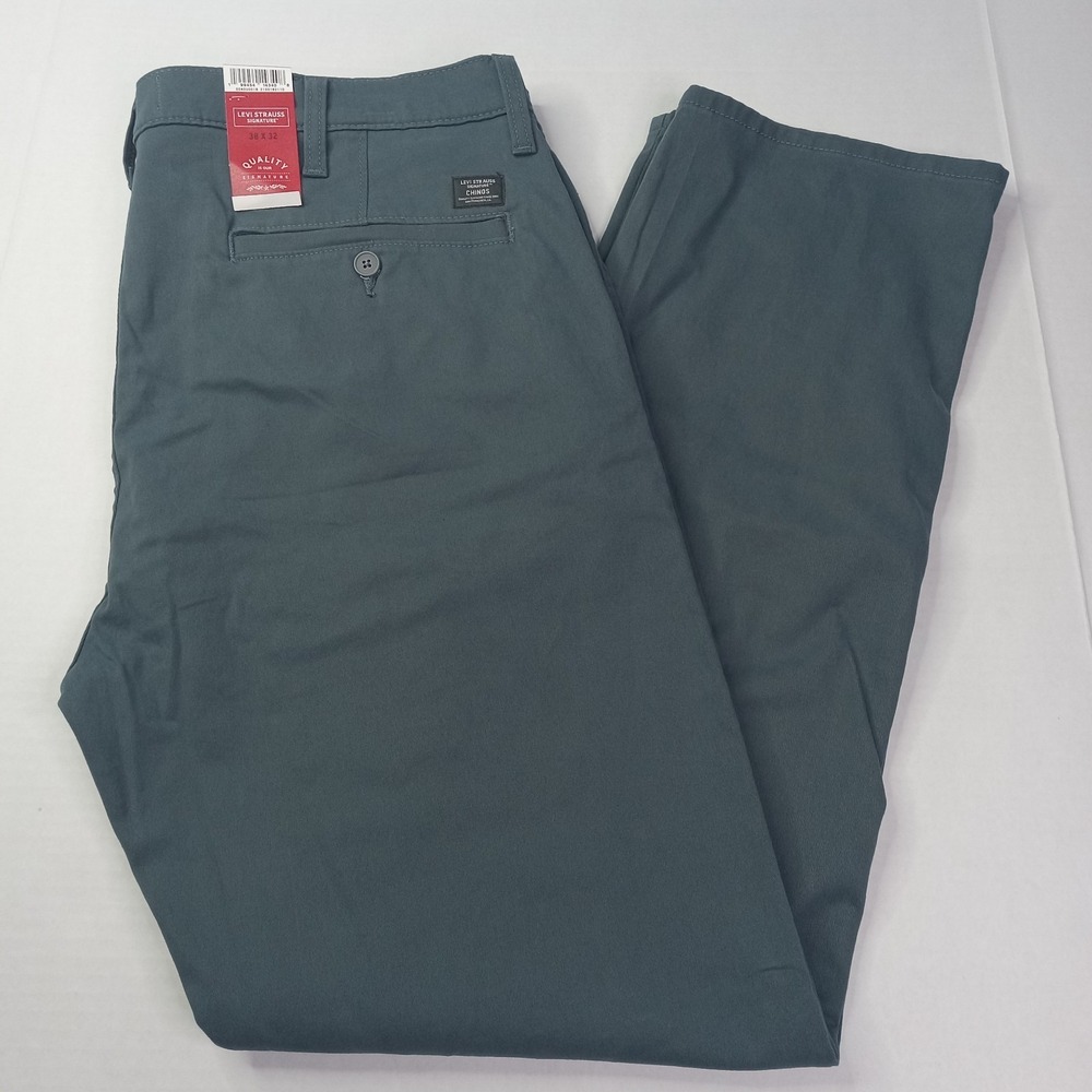 Levi Strauss Signature Essential Straight‎ Leg Chino Pants Men's Size 38x32 Blue